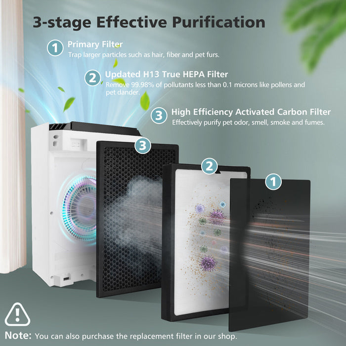 H13 True HEPA Air Purifier with Adjustable Wind Speeds