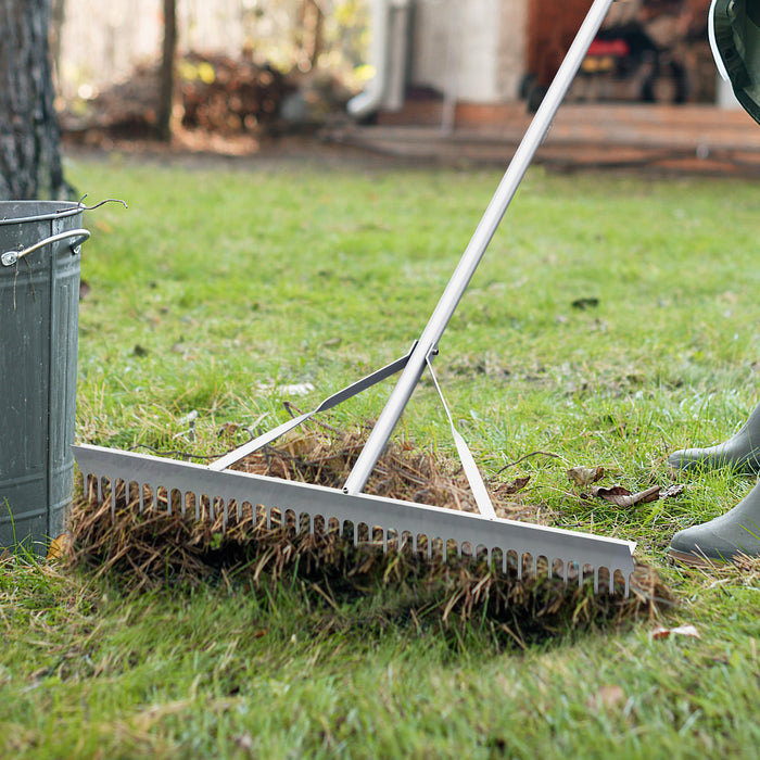 Aluminum Rake with 36 Inch Wide Rake Head and 68 Inch Long Handle