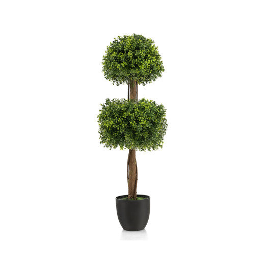 40 Inch Artificial Boxwood Topiary Ball Tree for Front Porch Patio Home-Green