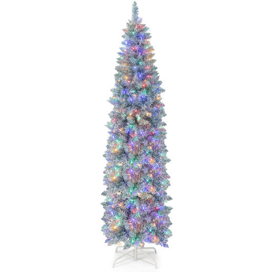 5 FT Pre-lit Artificial Christmas Tree with 343 Branch Tips and Multi-color LED Lights-7 ft