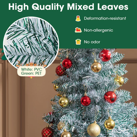 5 FT Pre-lit Artificial Christmas Tree with 343 Branch Tips and Multi-color LED Lights-7 ft