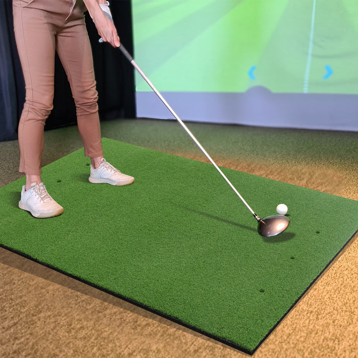 Artificial Turf Mat for Indoor and Outdoor Golf Practice Includes 2 Rubber Tees and 2 Alignment Sticks-25mm