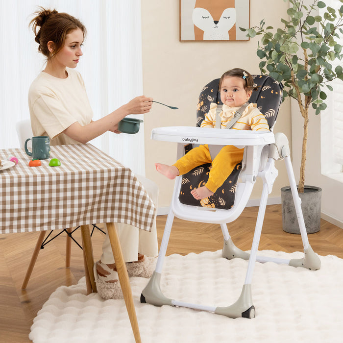 3-In-1 Convertible Baby High Chair for Toddlers-Dark Brown