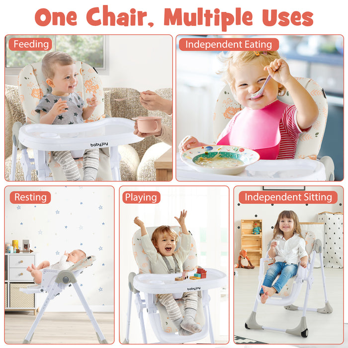 3-In-1 Convertible Baby High Chair for Toddlers-Beige