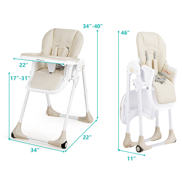 3-In-1 Convertible Baby High Chair for Baby and Toddler-Beige