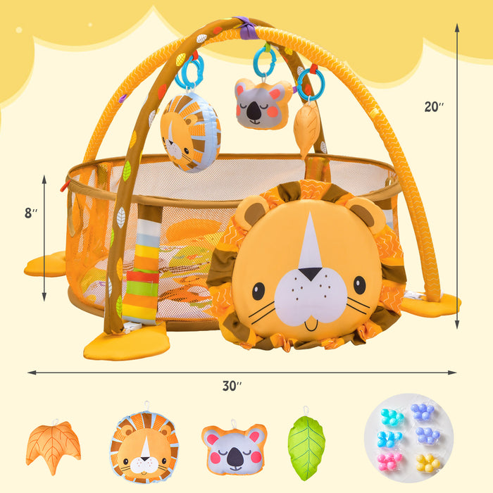 4-in-1 Baby Play Gym with Soft Padding Mat and Arch Design