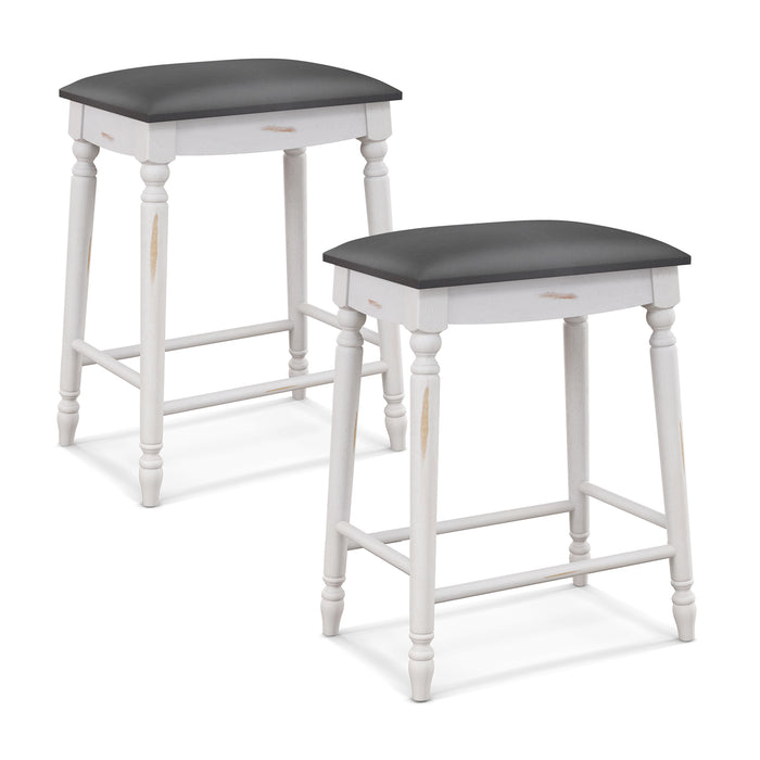 24 Inch Bar Stool Set of 2 with Padded Seat Cushions and Wood Legs-24 inches