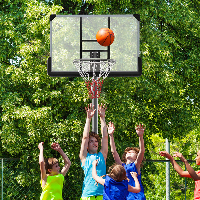 Basketball Hoop with 5.4-6.6FT Adjustable Height and 50 Inch Backboard-Black