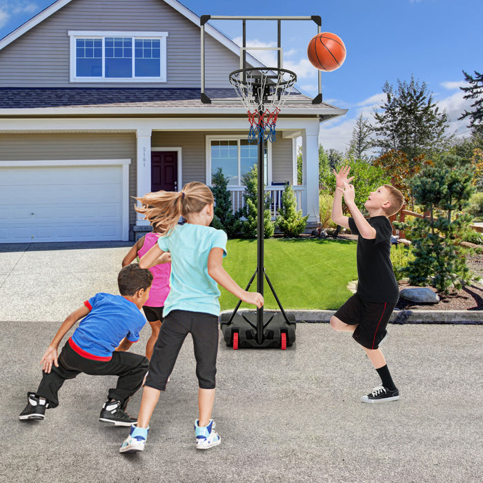 5.8-6.8 FT Basketball Hoop Height Adjustable Basketball System with Wheels and Fillable Base