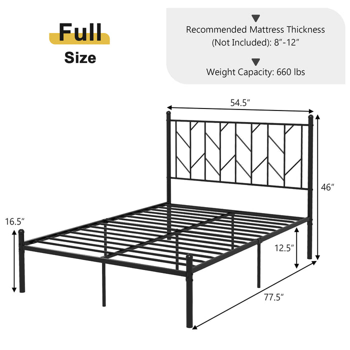 Twin/Full/Queen Size Platform Bed Frame with Sturdy Metal Slat Support-Full Size