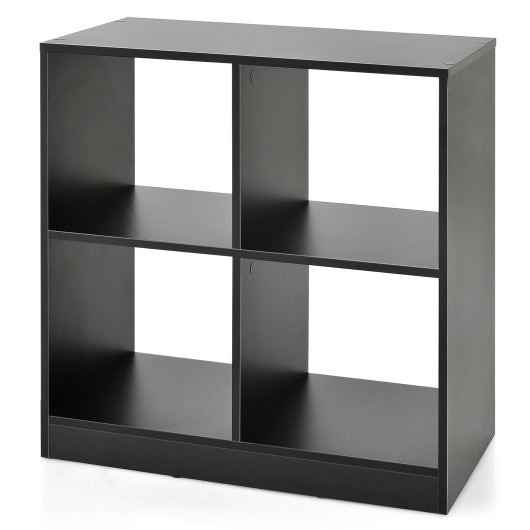 4-Cube Kids Bookcase with Open Shelves-Black