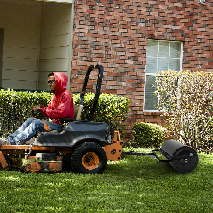 Metal Lawn Roller with Detachable Gripping Handle-Black