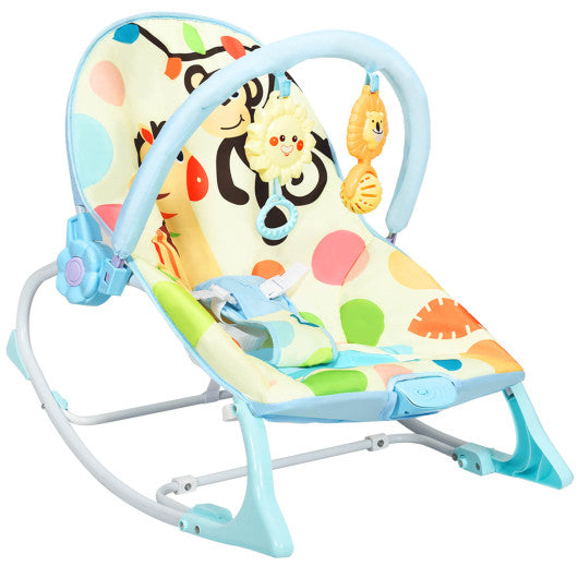 Adjustable Toddler Swing Bouncer & Rocker-Blue