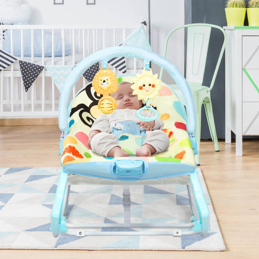 Adjustable Toddler Swing Bouncer & Rocker-Blue