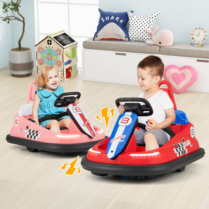 6V kids Ride-on Bumper Car with 360Â° Spinning and Dual Motors-Pink