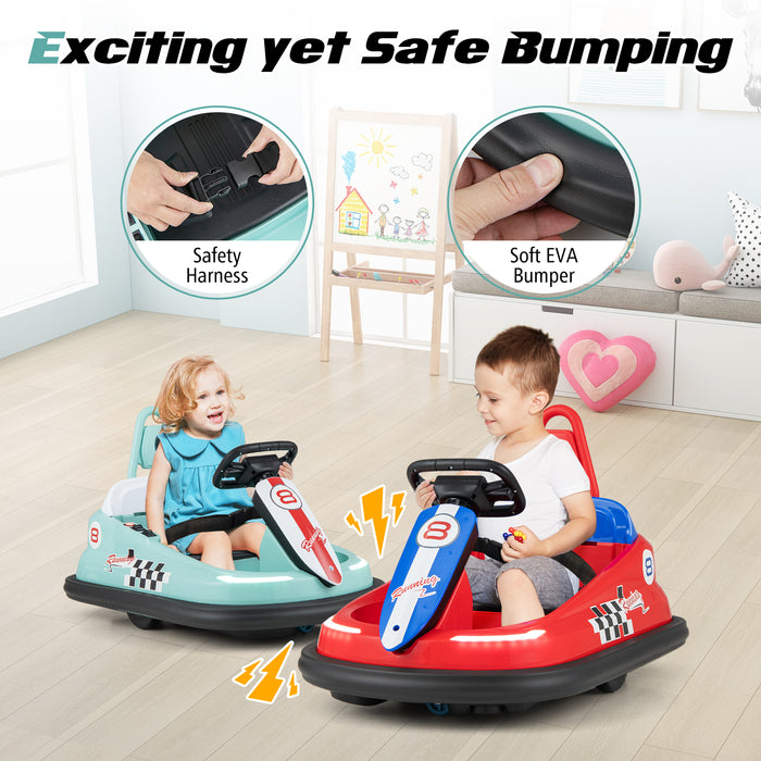 6V kids Ride-on Bumper Car with 360Â° Spinning and Dual Motors-Green