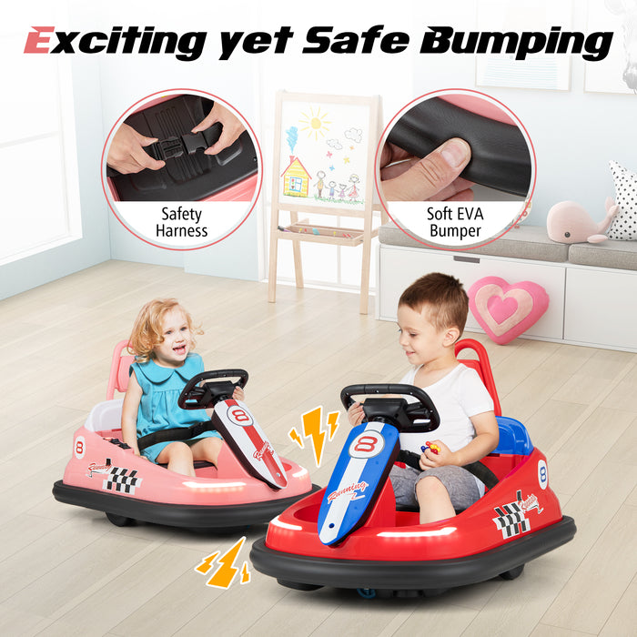 6V kids Ride-on Bumper Car with 360Â° Spinning and Dual Motors-Pink