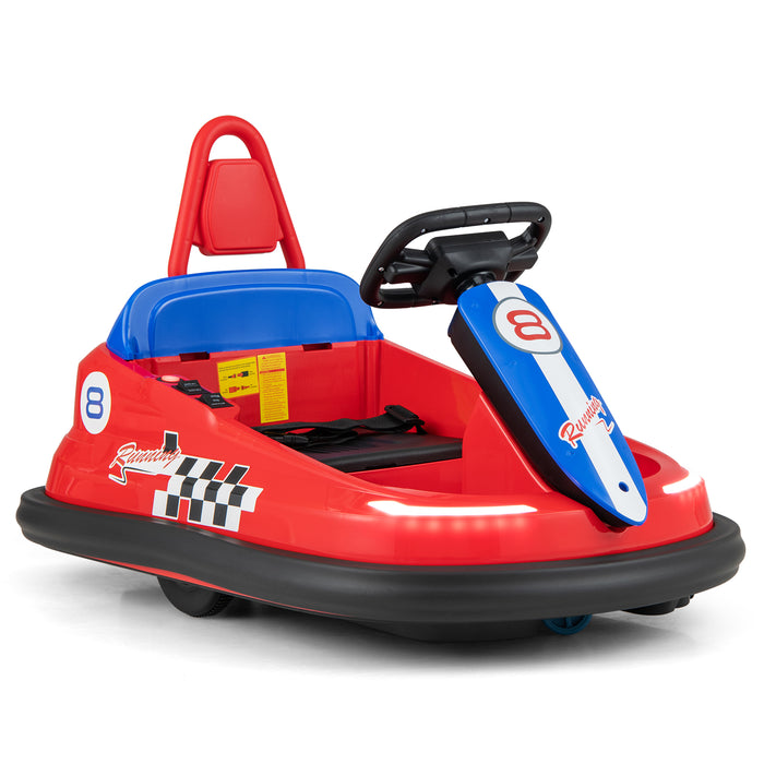 6V kids Ride-on Bumper Car with 360Â° Spinning and Dual Motors-Red