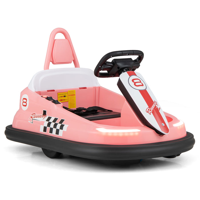 6V kids Ride-on Bumper Car with 360Â° Spinning and Dual Motors-Pink