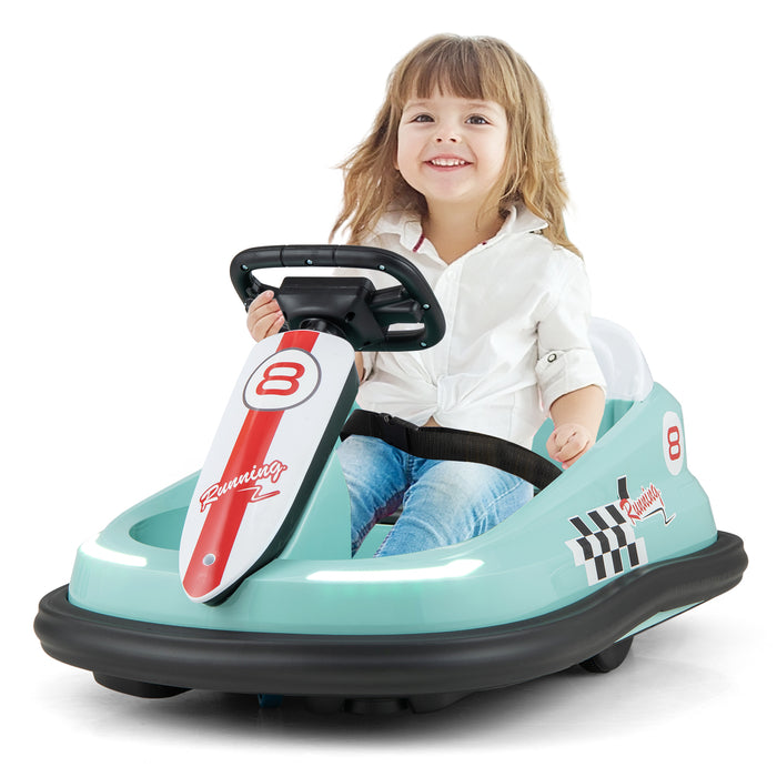 6V kids Ride-on Bumper Car with 360Â° Spinning and Dual Motors-Green