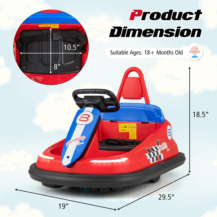 6V kids Ride-on Bumper Car with 360Â° Spinning and Dual Motors-Red