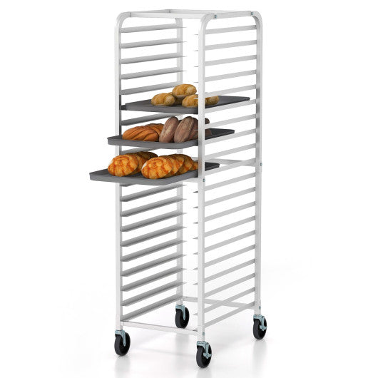 20-tier Bun Pan Speed Rack with Lockable Rubber Wheels