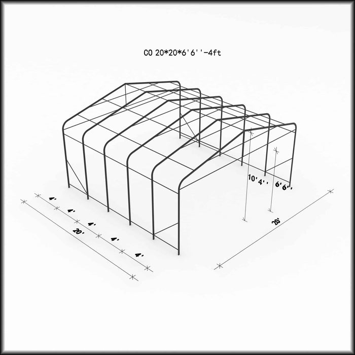 Deluxe Double Car Shelter, 18' X 20' / 20' X 20'