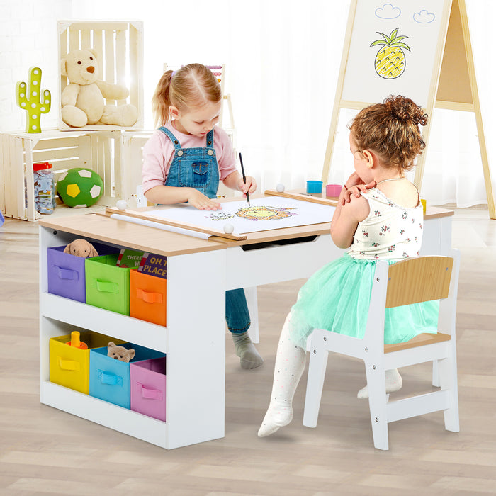 Children Art Activity Table and Drawing Table-Natural