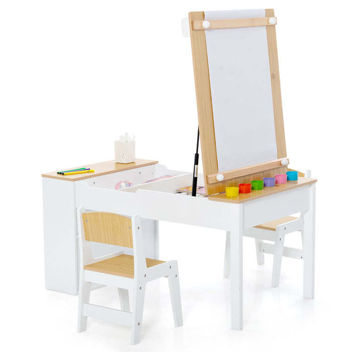 Children Art Activity Table and Drawing Table-Natural