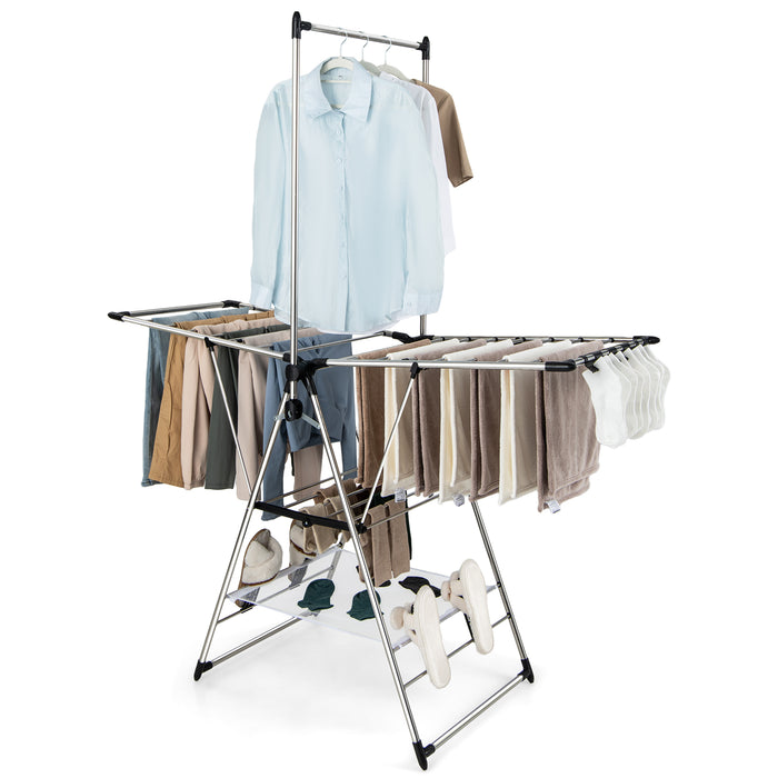 Clothes Drying Rack with 6-Level Adjustable Height