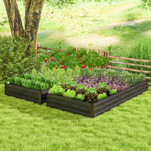 Large Outdoor Metal Planter Box for Vegetable Fruit Herb Flower-Coffee