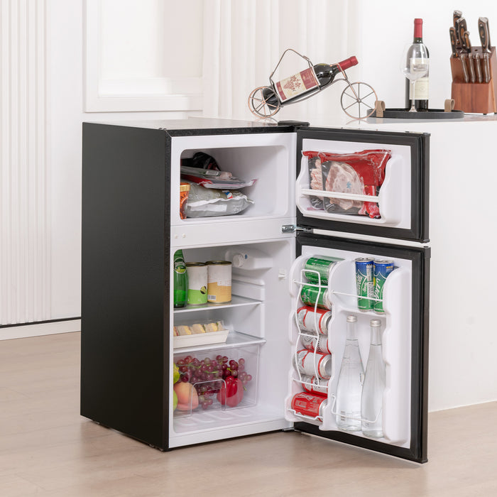 3.2 Cu. Ft Compact Mini Fridge with 5 Temperature Settings-Black