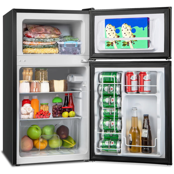 3.2 Cu. Ft Compact Mini Fridge with 5 Temperature Settings-Black