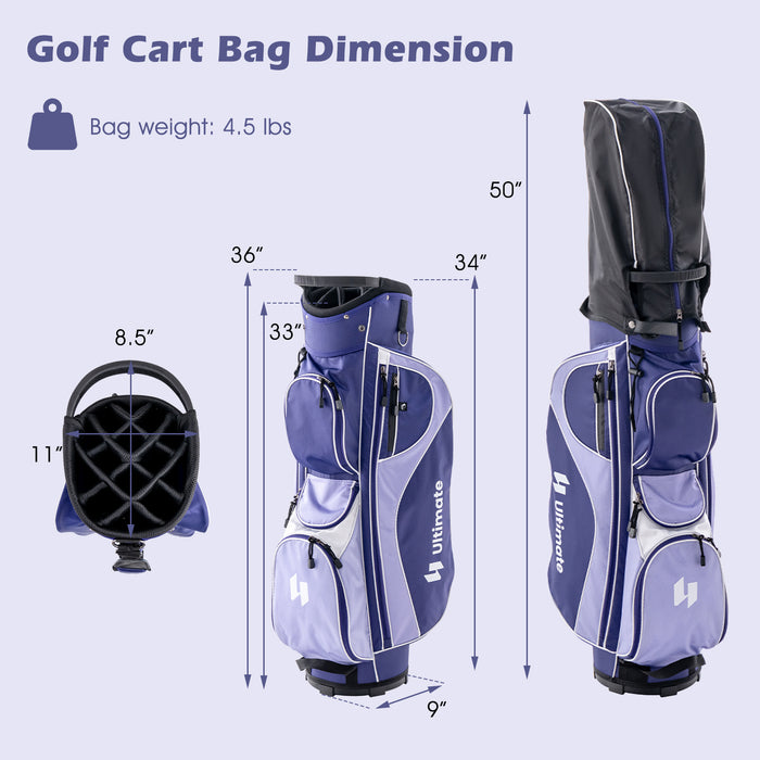 Women's Complete Golf Club Set Right Hand with Rain Hood-Purple