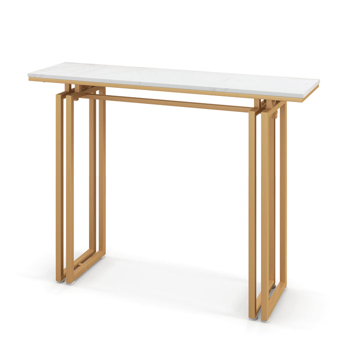 43.5 Inch Console Table with Heavy-duty Metal Frame-Golden