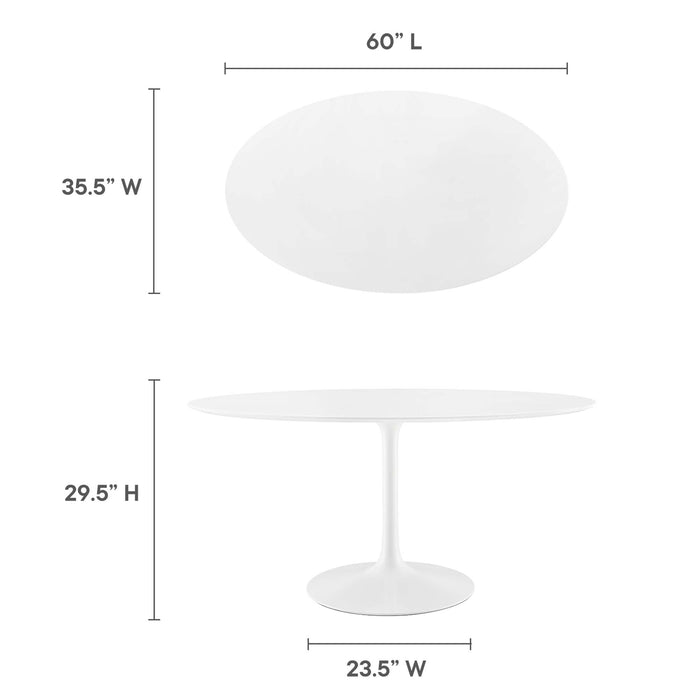 Lippa 60" Oval Wood Top Dining Table