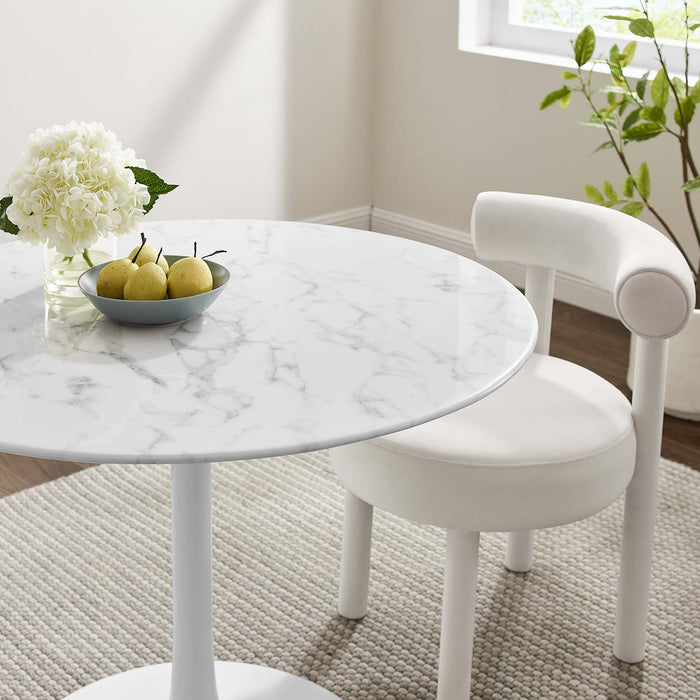 Lippa 40" Round Artificial Marble Dining Table