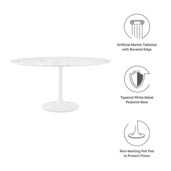 Lippa 60" Round Artificial Marble Dining Table