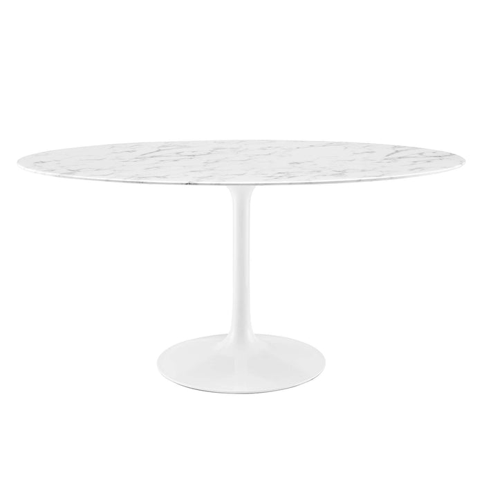 Lippa 60" Oval Artificial Marble Dining Table