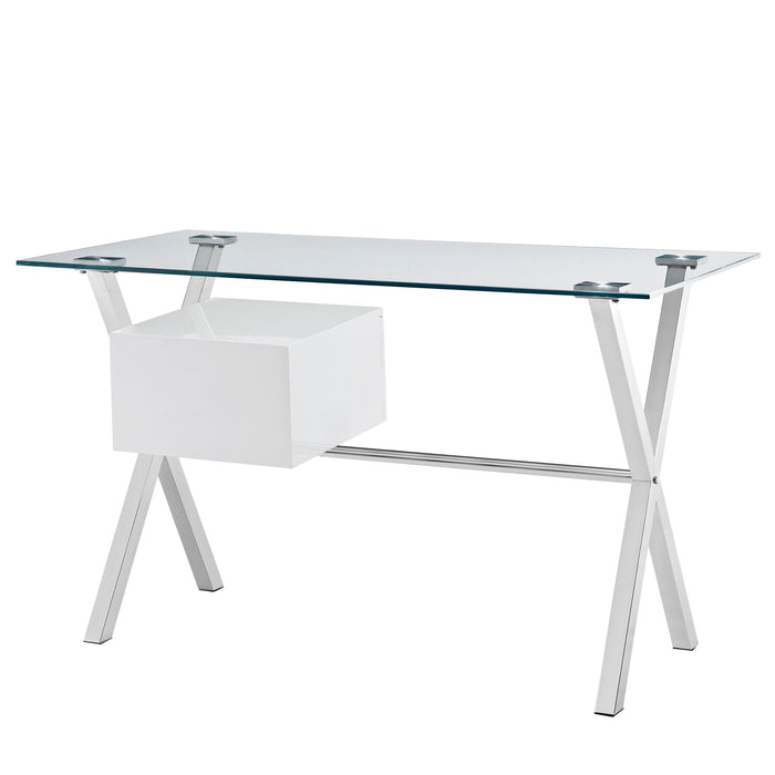 Stasis Glass Top Office Desk