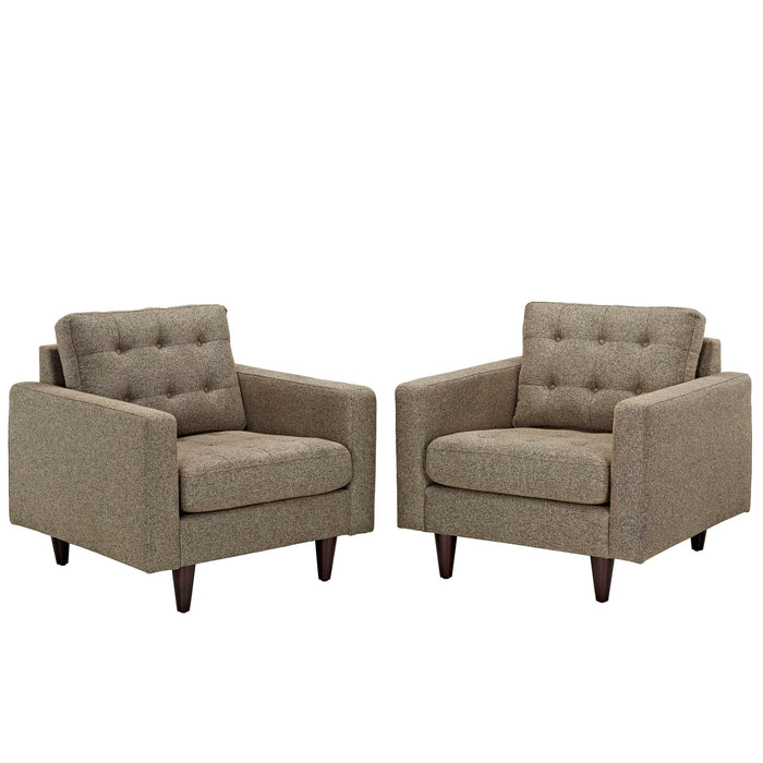 Empress Armchair Upholstered Fabric Set of 2