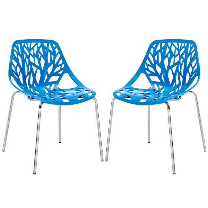 Stencil Dining Side Chair Plastic Set of 2