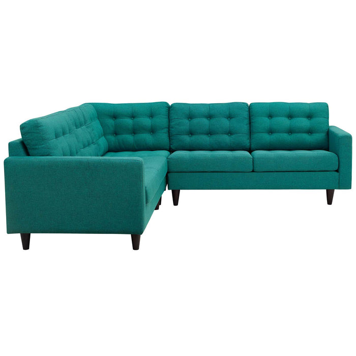 Empress 3 Piece Upholstered Fabric Sectional Sofa Set