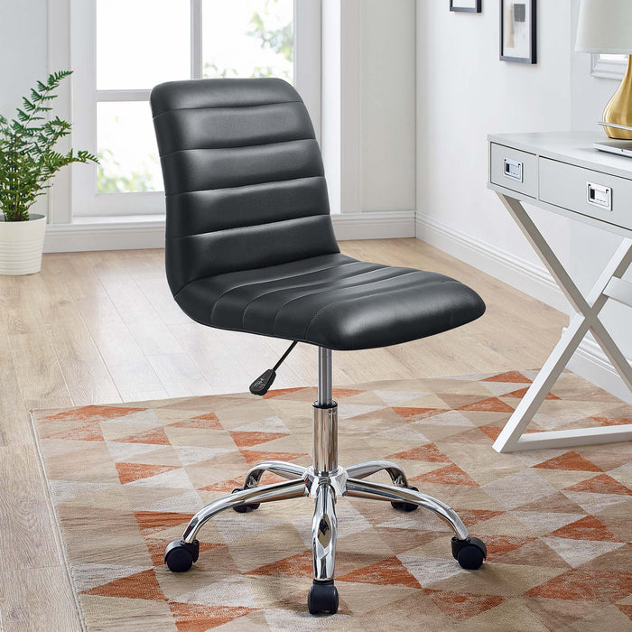 Ripple Armless Mid Back Vinyl Office Chair