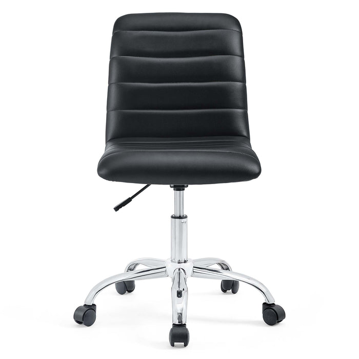 Ripple Armless Mid Back Vinyl Office Chair