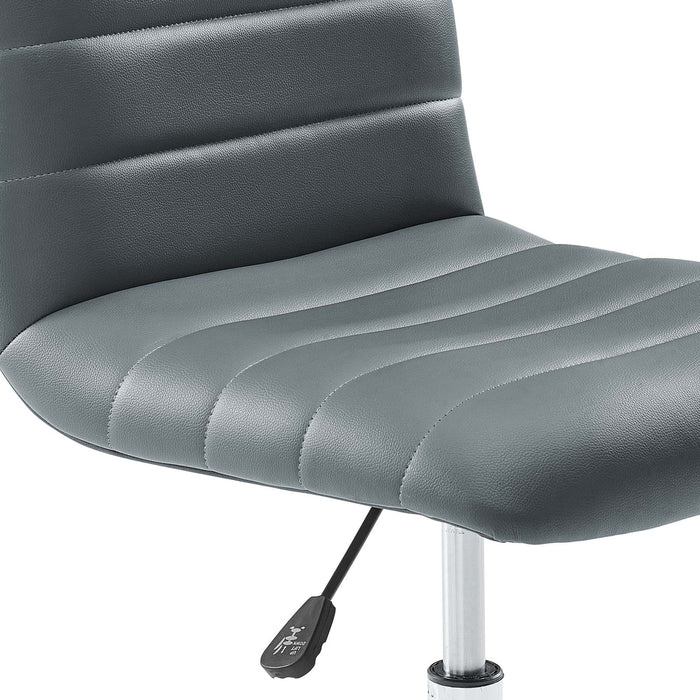 Ripple Armless Mid Back Vinyl Office Chair