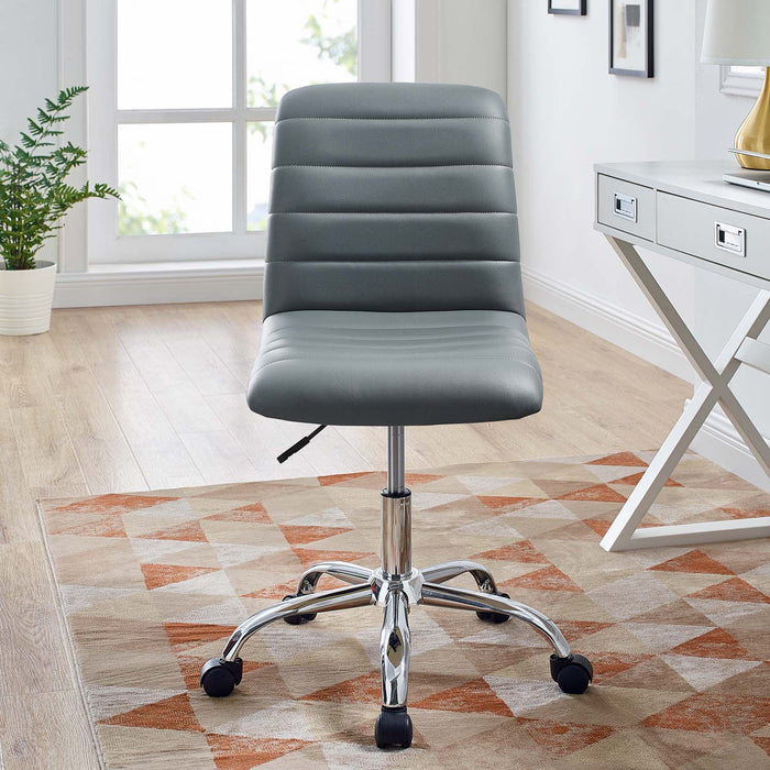 Ripple Armless Mid Back Vinyl Office Chair