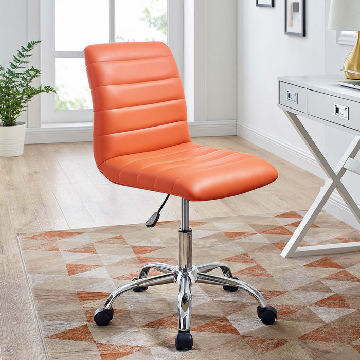 Ripple Armless Mid Back Vinyl Office Chair