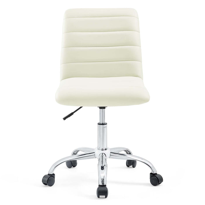 Ripple Armless Mid Back Vinyl Office Chair