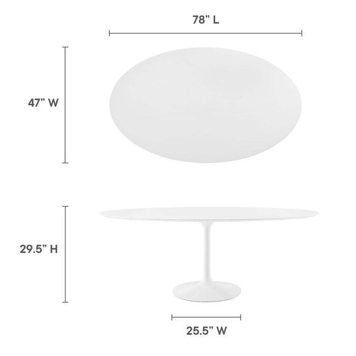 Lippa 78" Oval Wood Top Dining Table